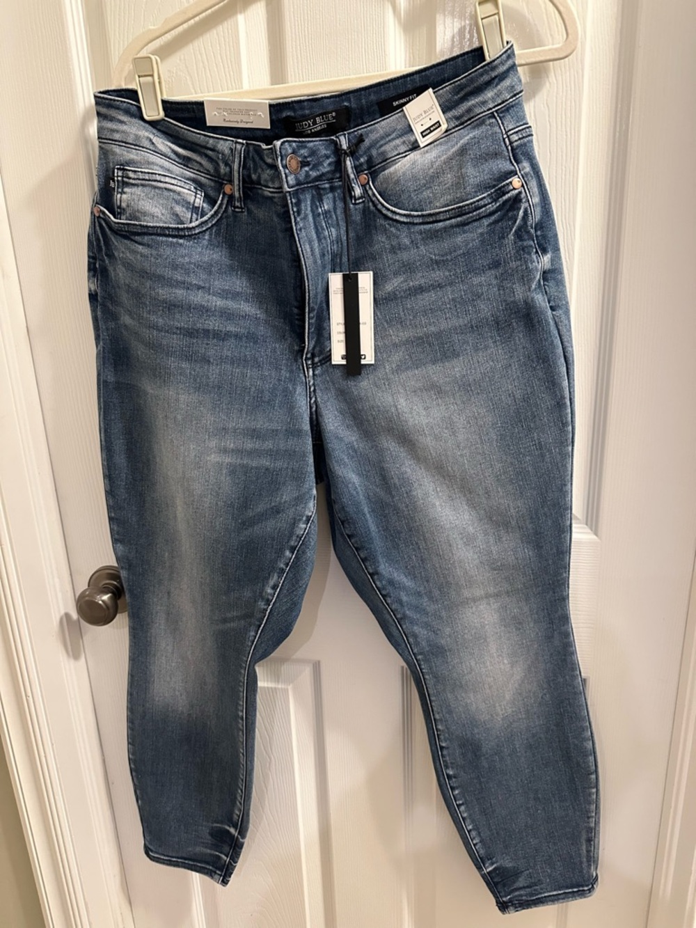 Judy Blue Women's Skinny Fit Jeans in Washed Denim Blue 16W